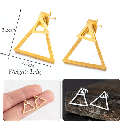 Fashion Triangle Hollow Alloy Earrings Wholesale