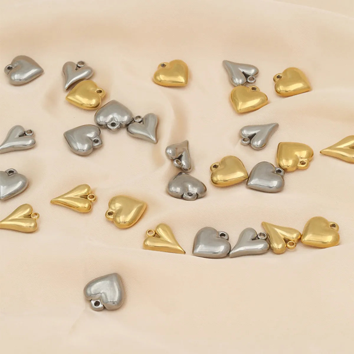 11.9*16mm 14.3*14.7mm Hole 2~2.9mm 304 Stainless Steel 18K Gold Plated Heart Shape Polished Pendant