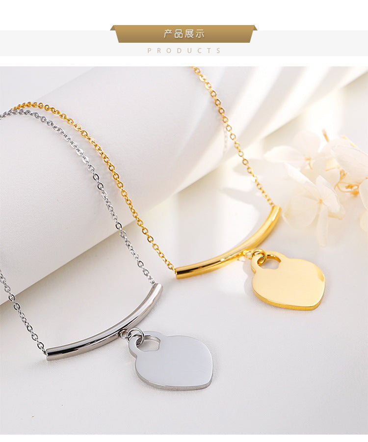 Korean Style Heart-shaped Pendent Necklace Earrings Set Wholesale Gooddiy