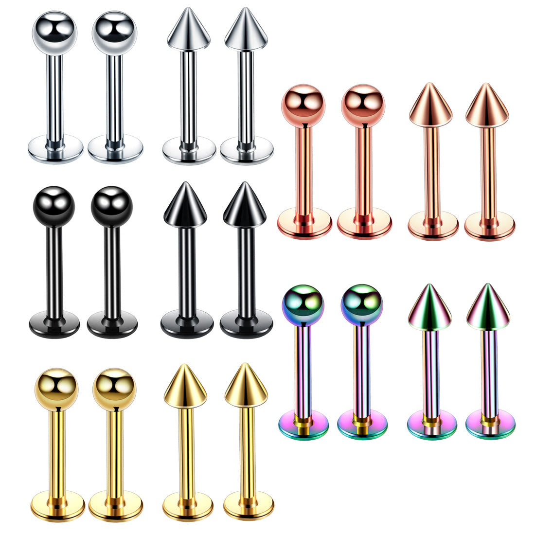 Fashion Geometric Stainless Steel Polishing Lip Stud