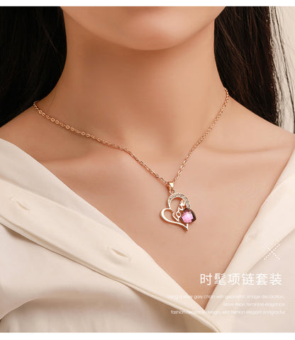 New Jewelry Three-piece Suit Fashion Trend Jewelry Love Necklace Earring Ring Suit Wholesale