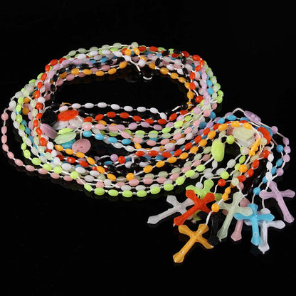 Streetwear Shiny Cross Plastic Unisex Pendant Necklace
