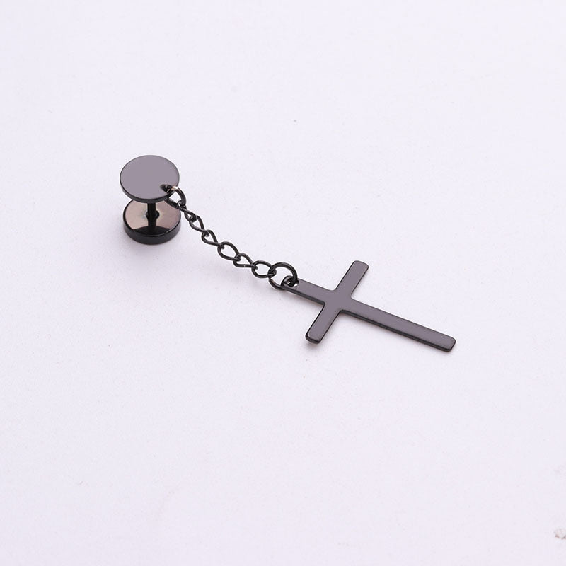 Simple Style Cross Plating Stainless Steel Earrings