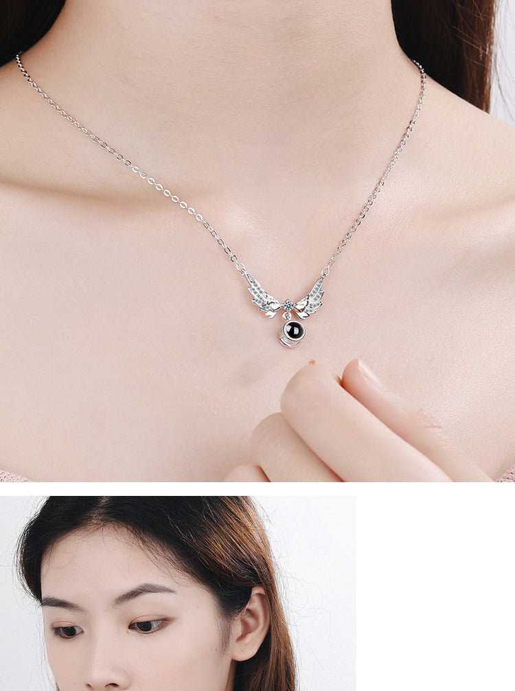 Simple Style Printing Copper Inlay Zircon Pendant Necklace