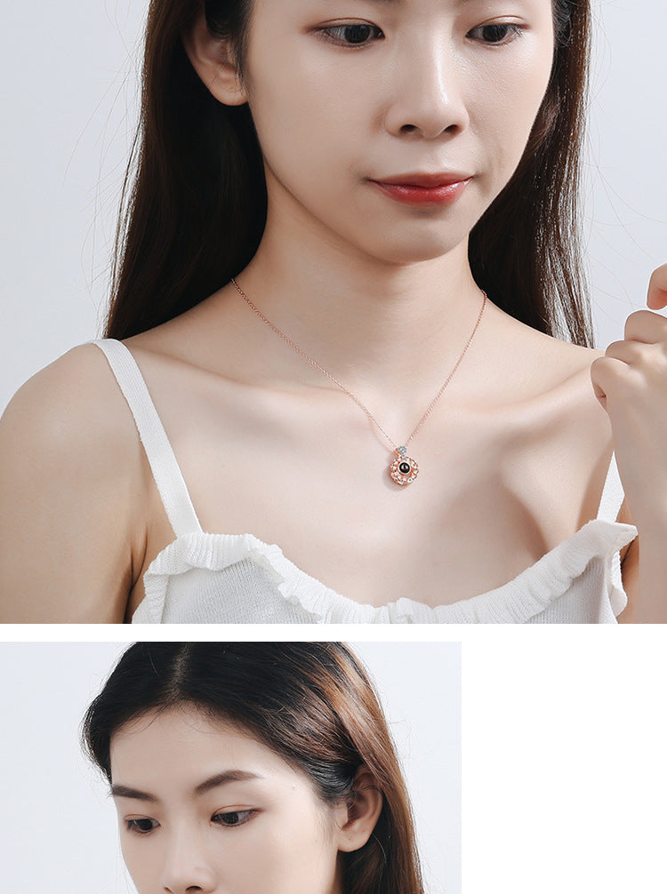 Simple Style Heart Shape Copper Inlay Zircon Pendant Necklace