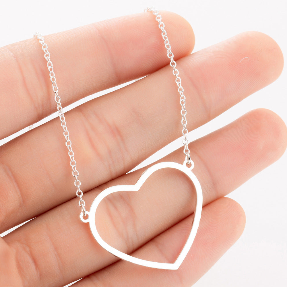 Sweet Heart Shape Stainless Steel Pendant Necklace 1 Piece