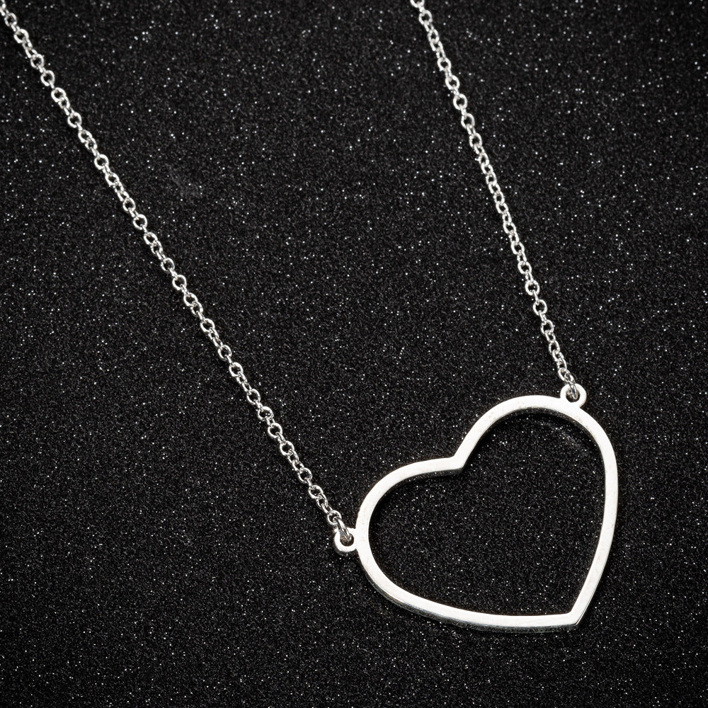 Sweet Heart Shape Stainless Steel Pendant Necklace 1 Piece