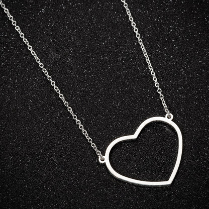 Sweet Heart Shape Stainless Steel Pendant Necklace 1 Piece