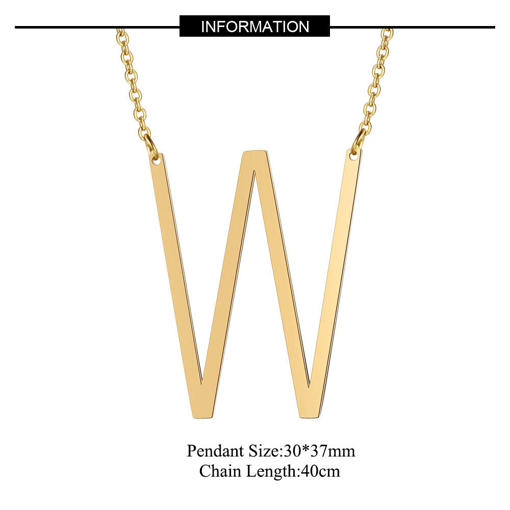 Fashion Letter Stainless Steel Polishing Necklace