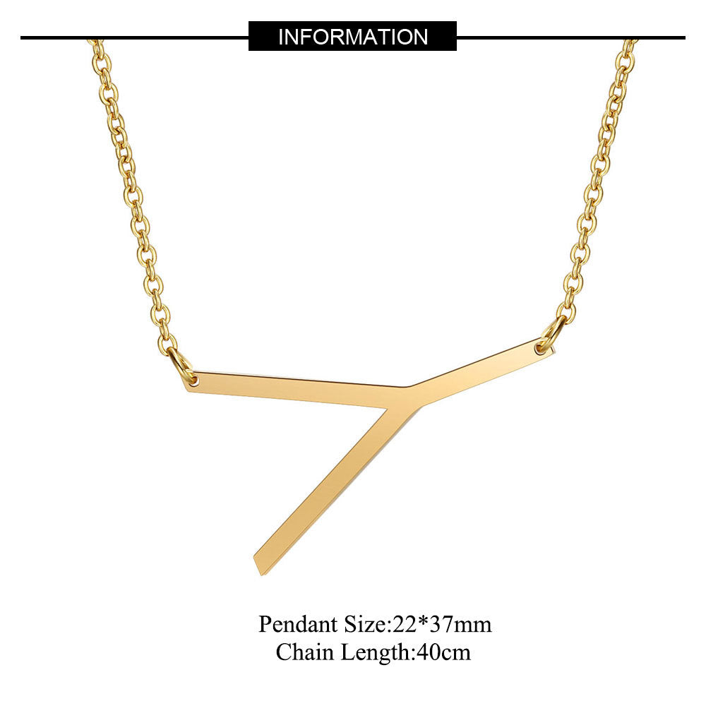 Fashion Letter Stainless Steel Polishing Necklace