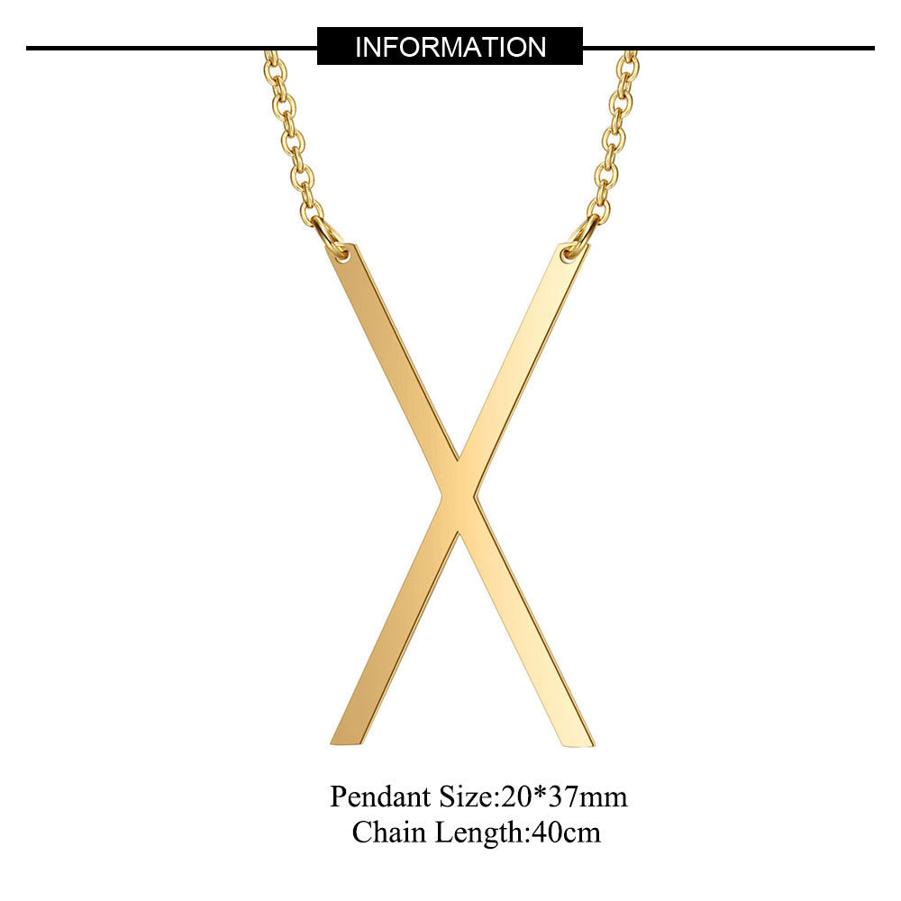 Fashion Letter Stainless Steel Polishing Necklace