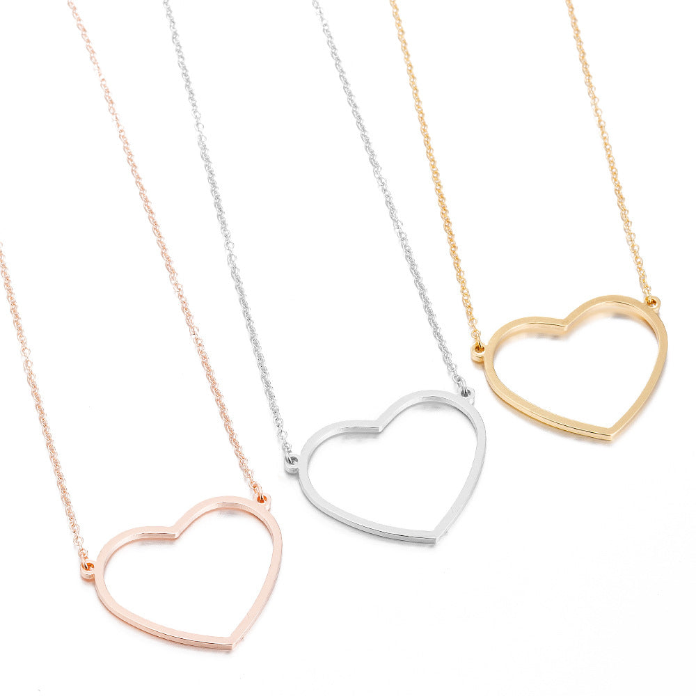 Sweet Heart Shape Stainless Steel Pendant Necklace 1 Piece