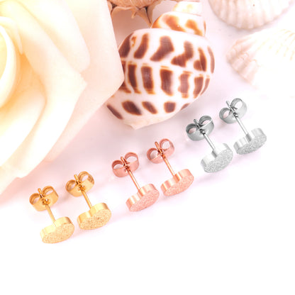 Fashion Heart Shape Stainless Steel Plating Ear Studs 1 Pair