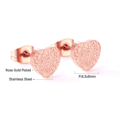 Fashion Heart Shape Stainless Steel Plating Ear Studs 1 Pair