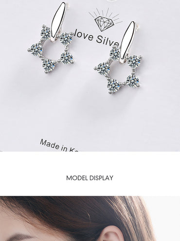 1 Pair Ig Style Shiny Star Inlay Copper Zircon Drop Earrings