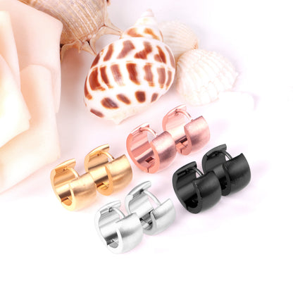 1 Pair Simple Style C Shape Plating Stainless Steel Earrings