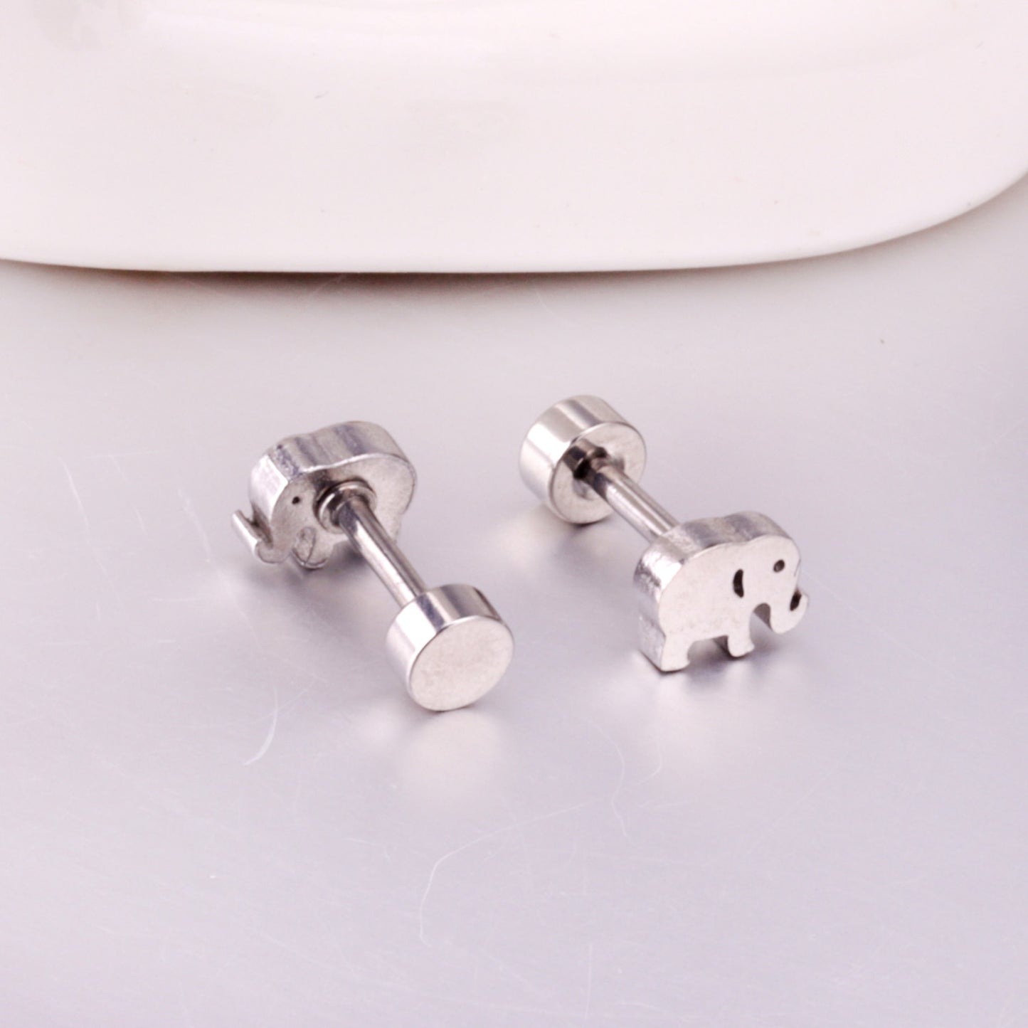 Cute Elephant Stainless Steel Ear Studs 1 Pair