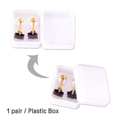 Simple Style Geometric Stainless Steel Zircon Ear Studs 1 Pair