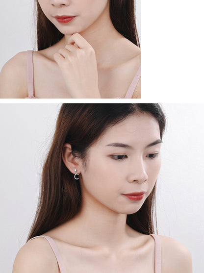 1 Pair Ig Style Star Moon Asymmetrical Plating Inlay Copper Zircon Drop Earrings