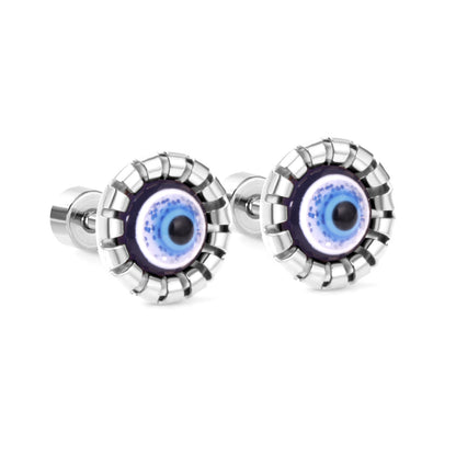 Fashion Geometric Devil's Eye Stainless Steel Ear Studs 1 Pair