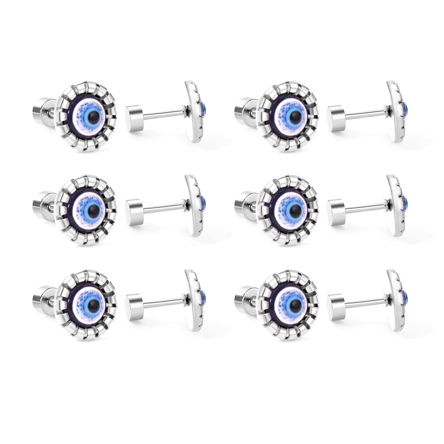 Fashion Geometric Devil's Eye Stainless Steel Ear Studs 1 Pair