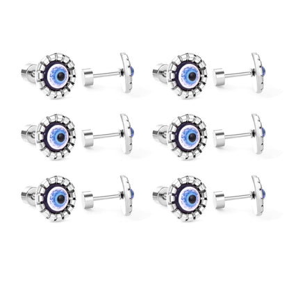 Fashion Geometric Devil's Eye Stainless Steel Ear Studs 1 Pair