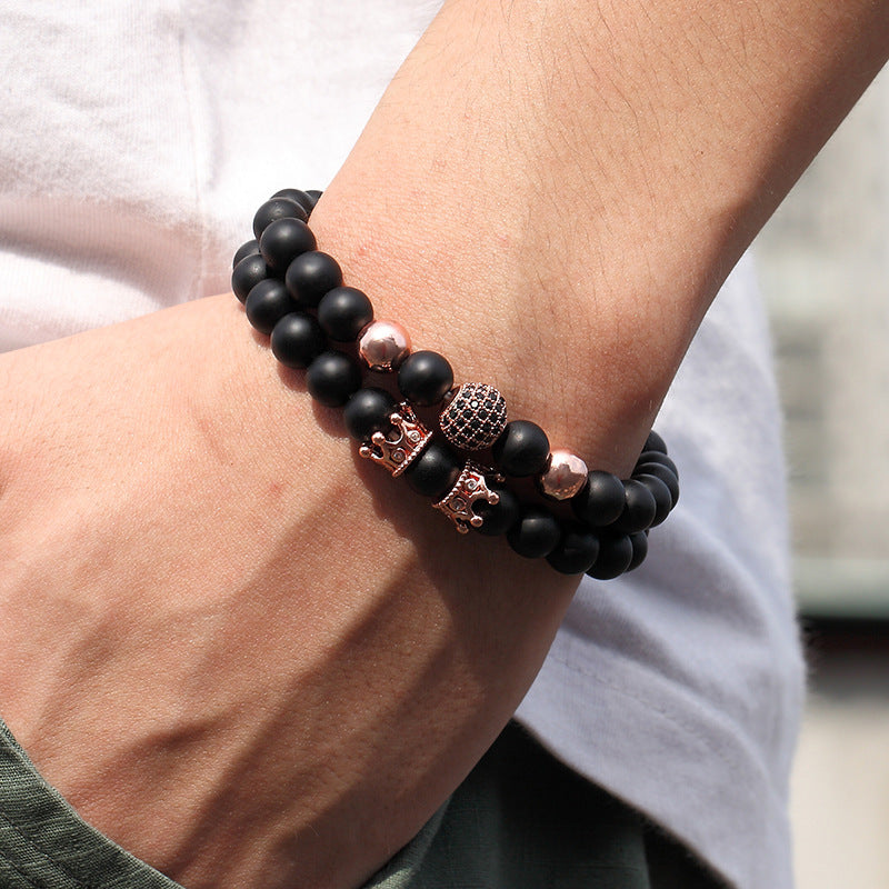 Hip-Hop Crown Glass Unisex Bracelets