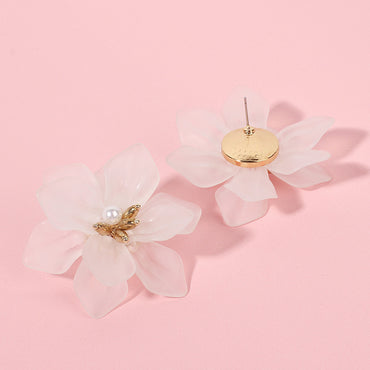 Korea White Frosted Resin Flower Bohemian Style Earrings Wholesale Gooddiy