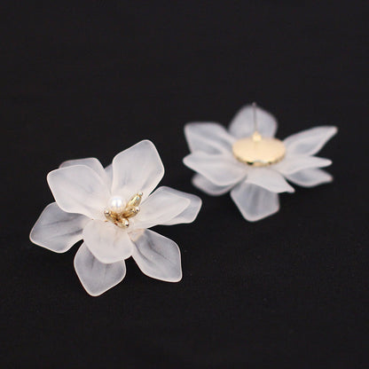 Korea White Frosted Resin Flower Bohemian Style Earrings Wholesale Gooddiy
