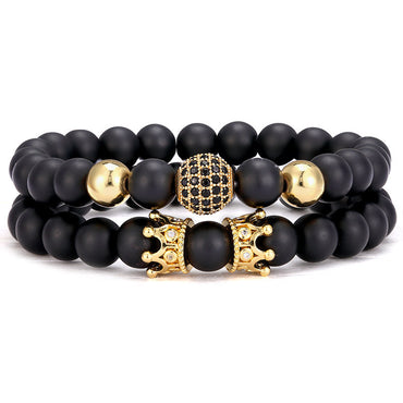 Hip-Hop Crown Glass Unisex Bracelets