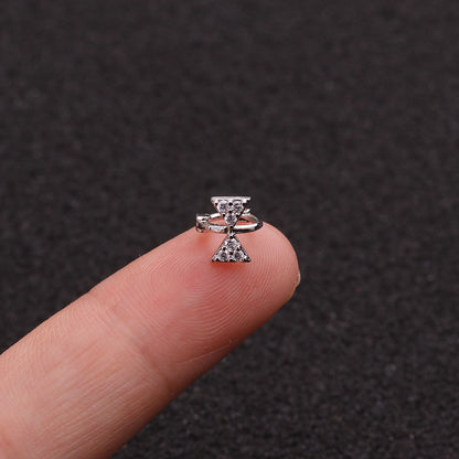 Single Piece Hot Selling Jewelry Inlaid Zircon Cartilage Earrings Creative Flower Small Ear Buckle Cross-border Piercing