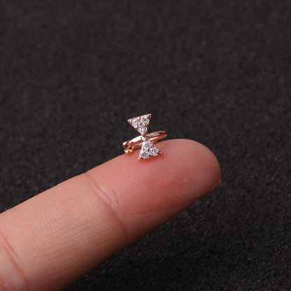 Single Piece Hot Selling Jewelry Inlaid Zircon Cartilage Earrings Creative Flower Small Ear Buckle Cross-border Piercing