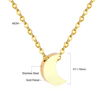 Fashion Star Moon Heart Shape Stainless Steel Pendant Necklace 1 Piece