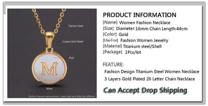 Fashion Letter Stainless Steel Titanium Steel Chain Pendant Necklace 1 Piece