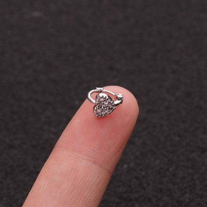 Single Piece Hot Selling Jewelry Inlaid Zircon Cartilage Earrings Creative Flower Small Ear Buckle Cross-border Piercing