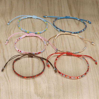 1 Piece Simple Style Round Multicolor Rope Beaded Knitting Women's Bracelets