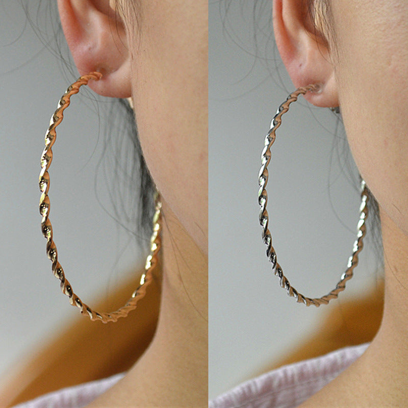 Fashion Solid Color Alloy Plating Women's Hoop Earrings 1 Pair