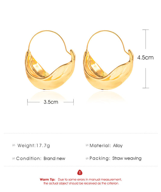 New Irregular Earrings Metal Flower Basket Exaggerated Earrings Wholesale Gooddiy
