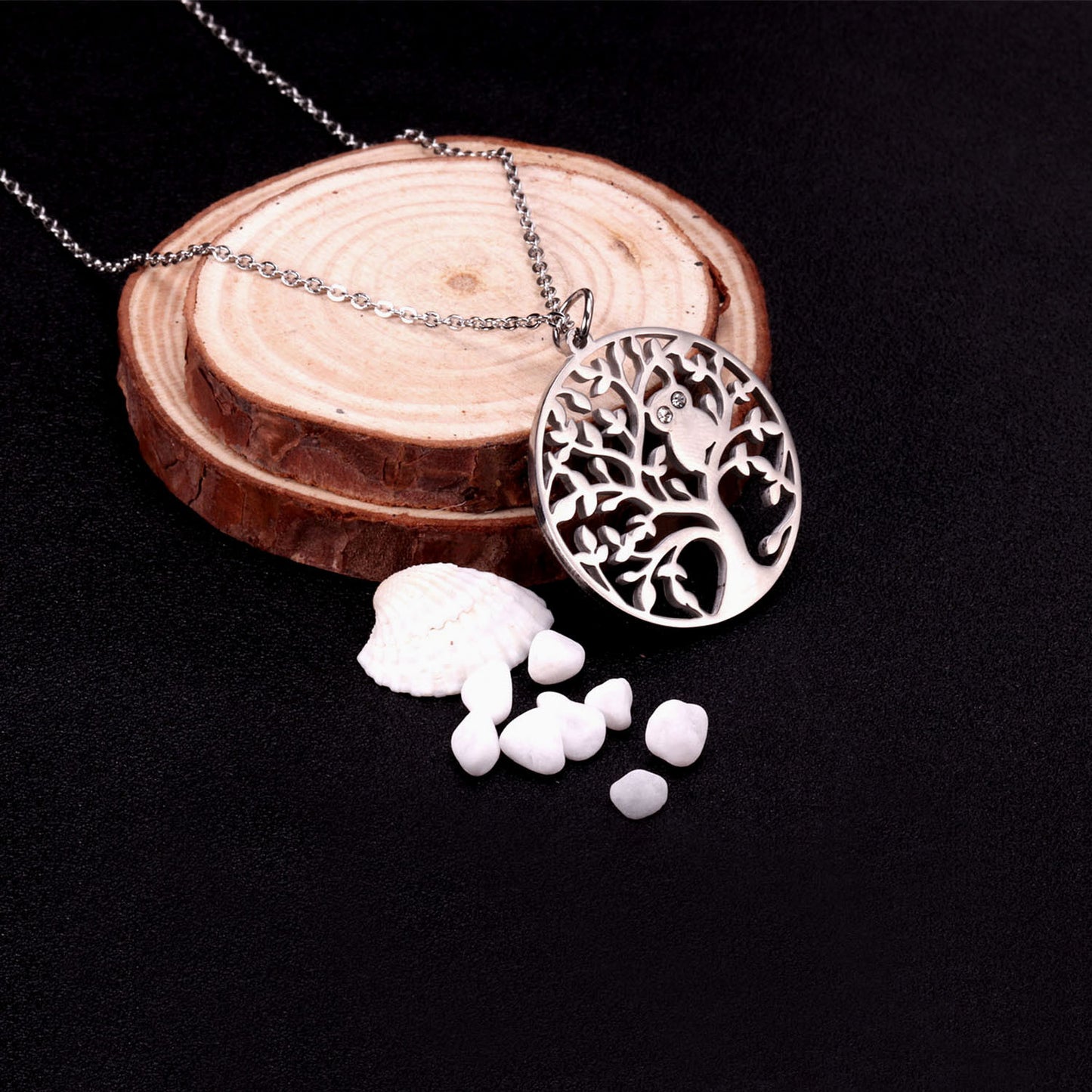 Fashion Tree Stainless Steel Plating Pendant Necklace