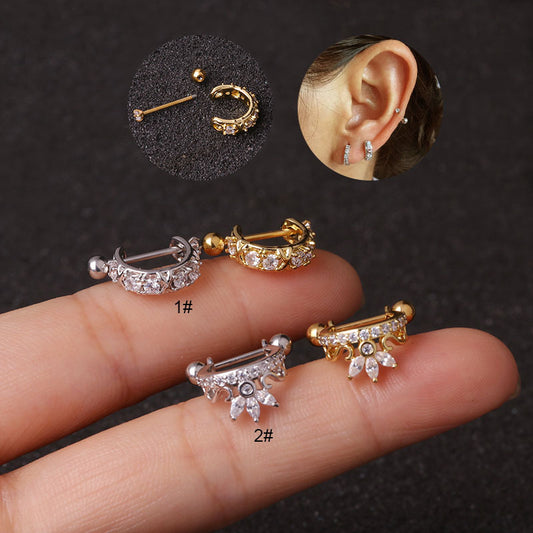 Fashion U Shape Diamond Metal Earrings