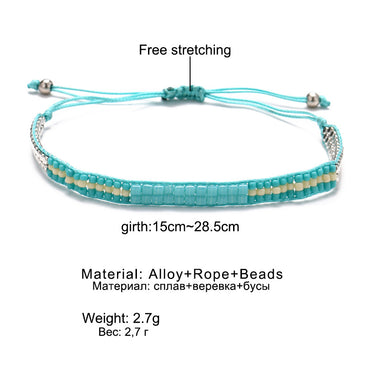 Bohemian Geometric Beaded Alloy Rope Braid Unisex Bracelets