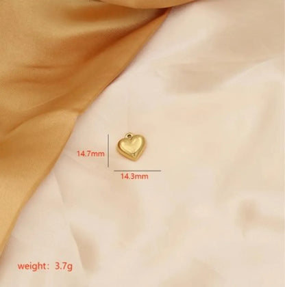 11.9*16mm 14.3*14.7mm Hole 2~2.9mm 304 Stainless Steel 18K Gold Plated Heart Shape Polished Pendant