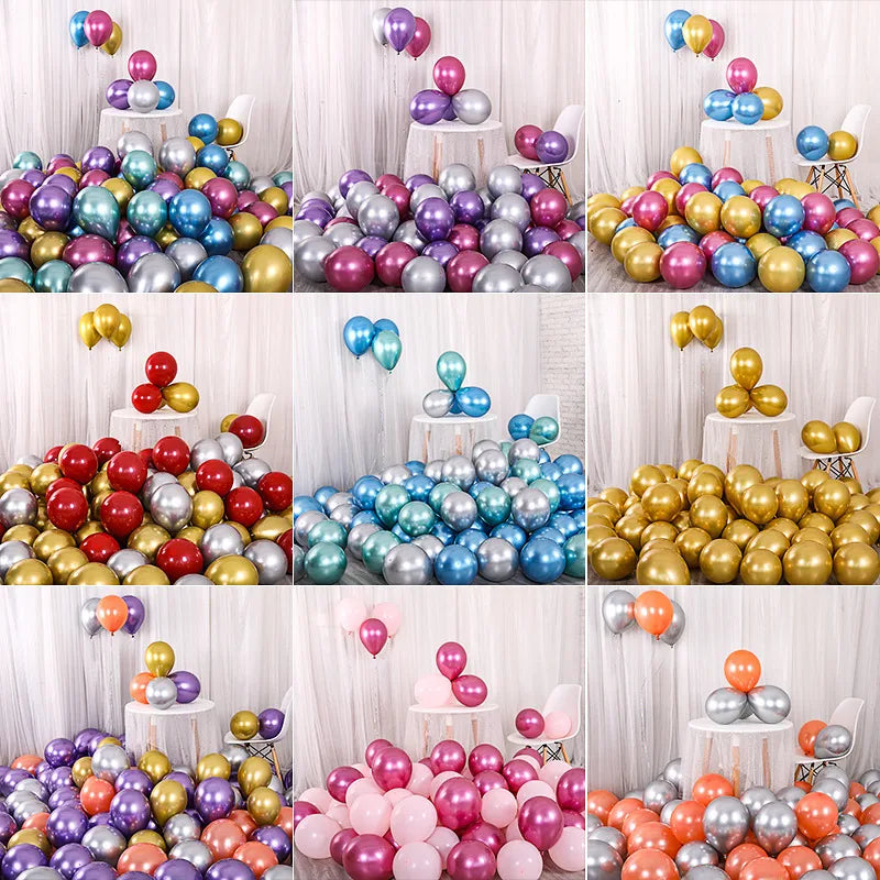 12 Inch 2.8g Metal Balloon Rose Metal Inscription Golden Ball Wedding Birthday Party Decoration Balloon Arrangement Props