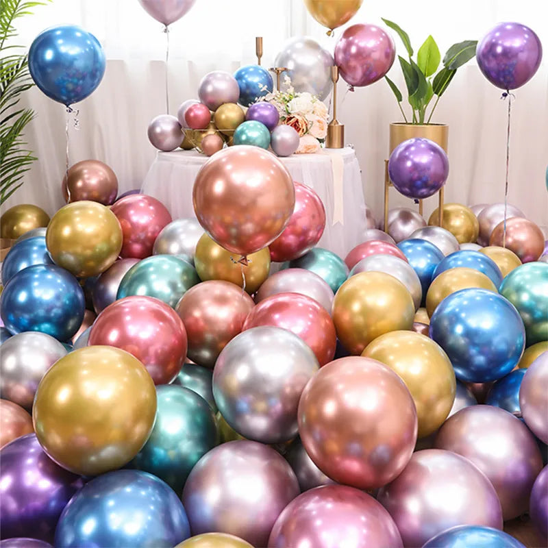 12 Inch 2.8g Metal Balloon Rose Metal Inscription Golden Ball Wedding Birthday Party Decoration Balloon Arrangement Props