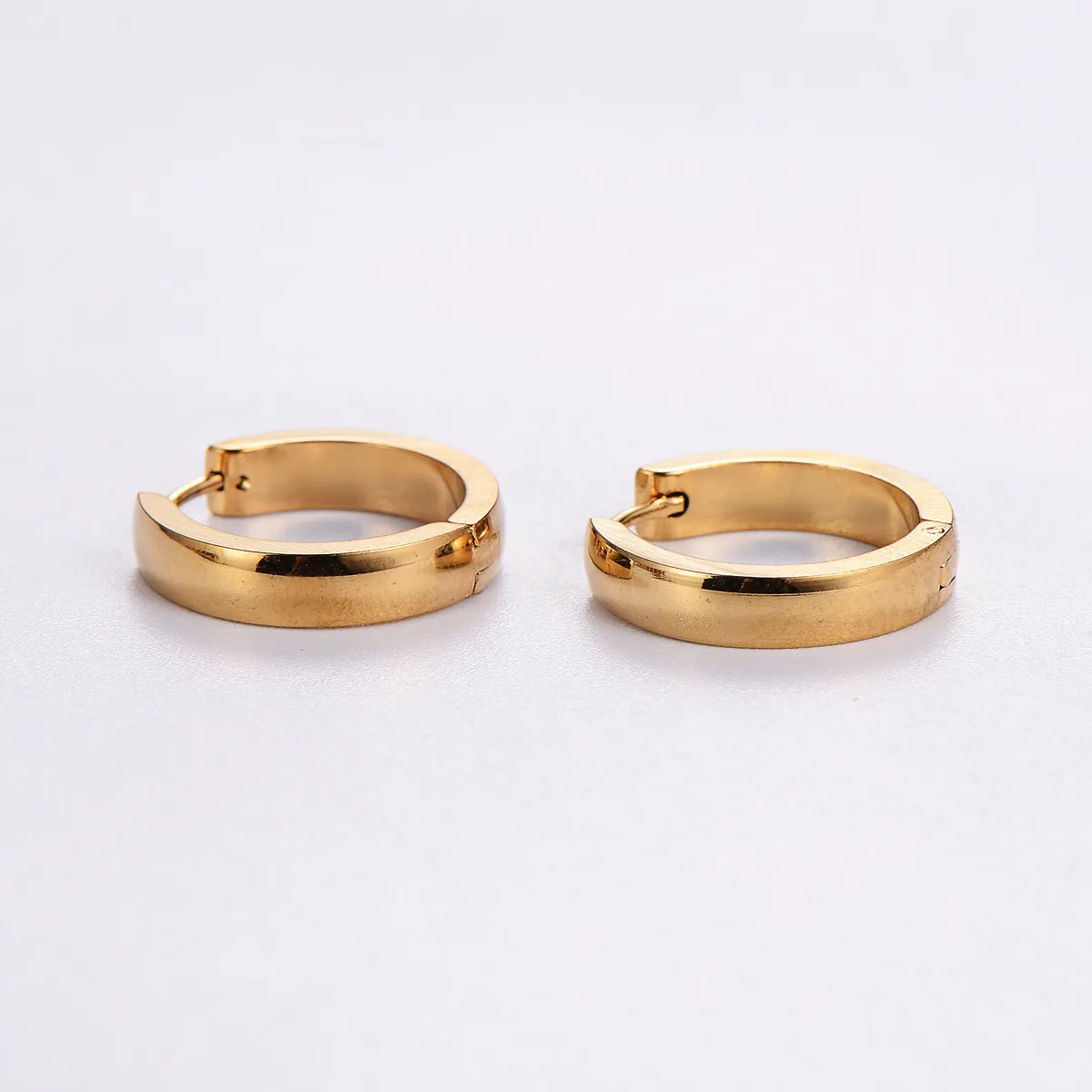 12 Pairs Casual Elegant Solid Color Plating Stainless Steel 18k Gold Plated Hoop Earrings