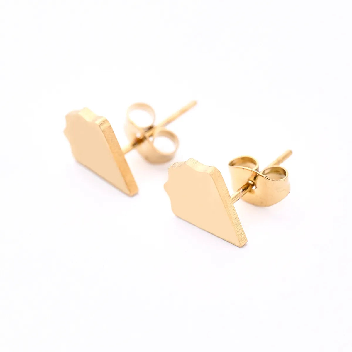 12 Pairs Casual Modern Style Simple Style Triangle Eiffel Tower Solid Color Handmade Polishing Laser 304 Stainless Steel Gold Plated Ear Studs