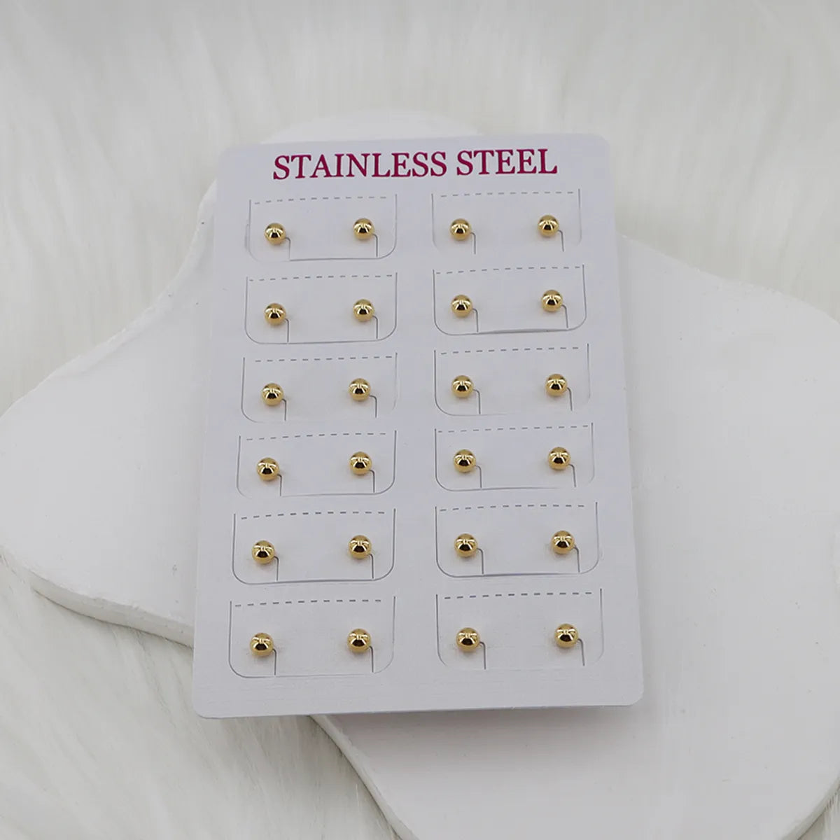 12 Pairs Casual Simple Style Classic Style Round Plating 304 Stainless Steel Gold Plated Ear Studs