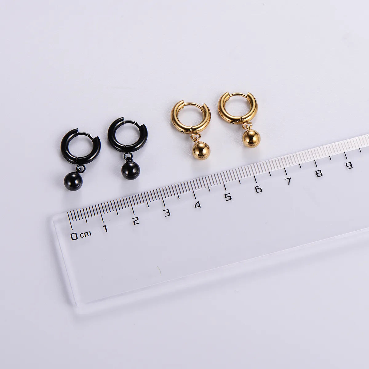 12 Pairs Hip-hop Retro Solid Color Plating Stainless Steel 18k Gold Plated Drop Earrings