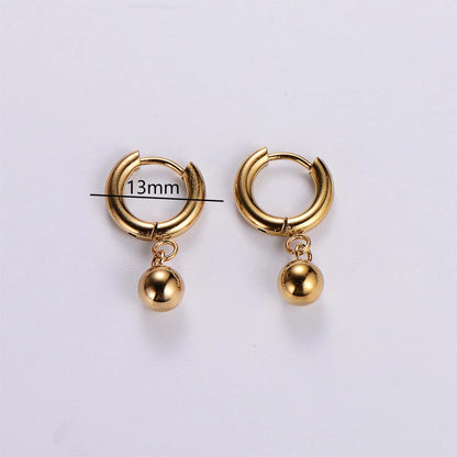 12 Pairs Hip-hop Retro Solid Color Plating Stainless Steel 18k Gold Plated Drop Earrings