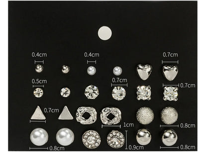 12 Pairs Simple Style Classic Style Geometric Alloy Ear Studs